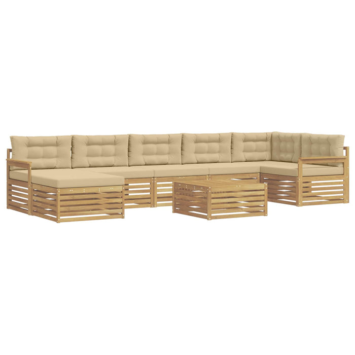 Set de canapele de exterior cu pernă 8 pcs Alb și Bej WALTI