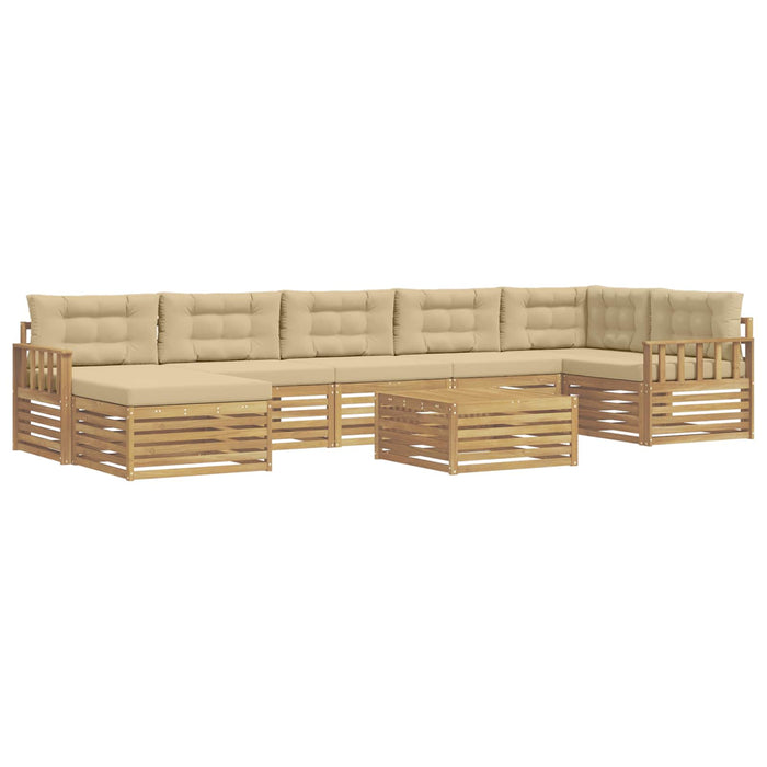 Set de canapele de exterior cu pernă 8 pcs Alb și Bej WALTI