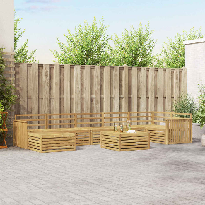 Set de canapele de exterior 8 pcs Alb Lemn Solid de Acacia WALTI