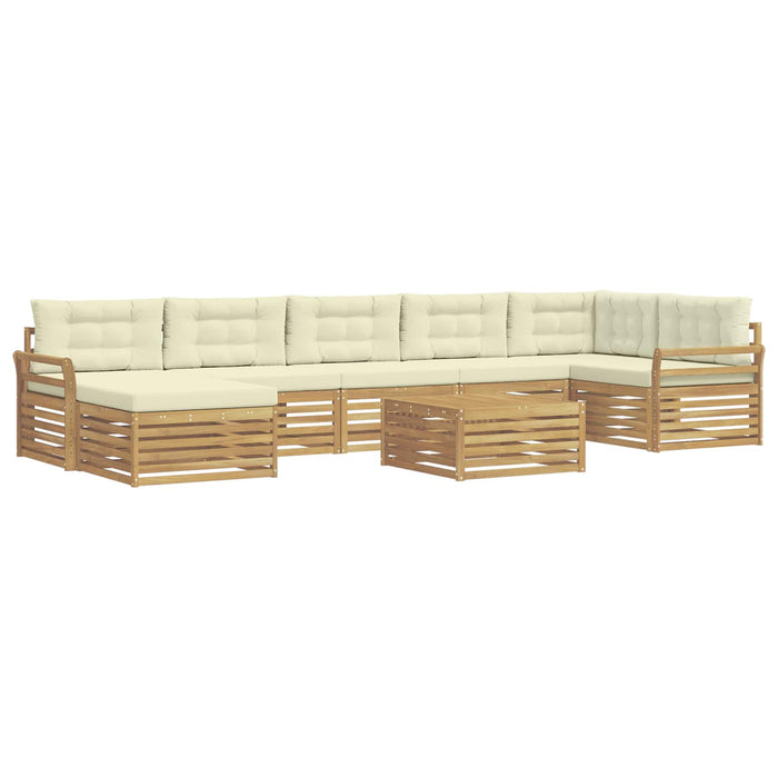 Set de canapele de exterior cu pernă 8 pcs Alb și crem WALTI