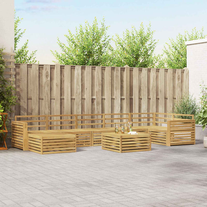 Set de canapele de exterior 8 pcs Alb Lemn Solid de Acacia WALTI