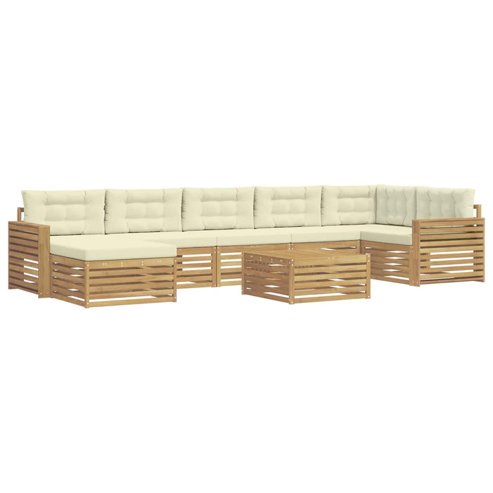 Set de canapele de exterior cu pernă 8 pcs Alb și crem WALTI
