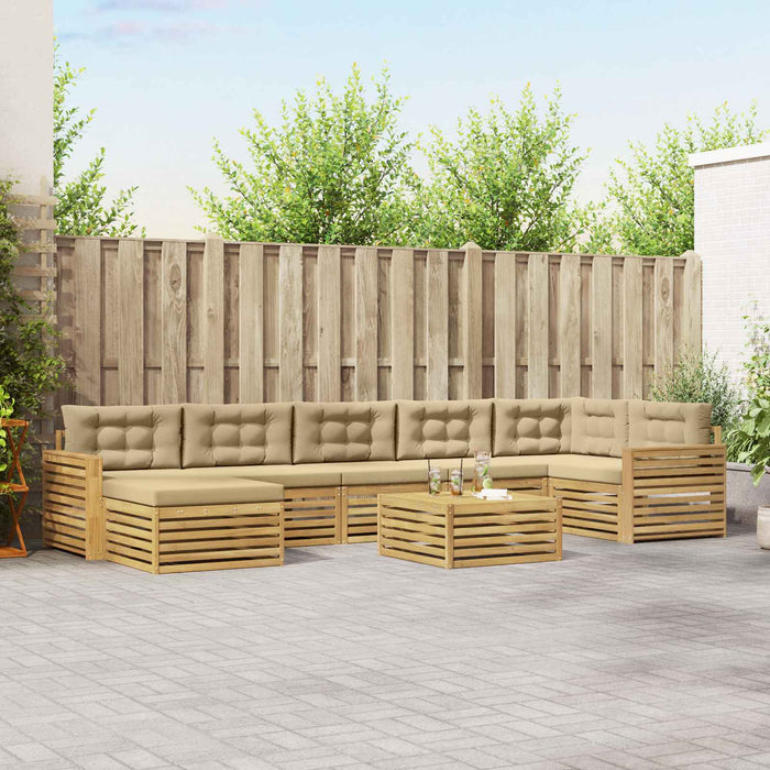 Set de canapele de exterior cu pernă 8 pcs Alb și Bej WALTI
