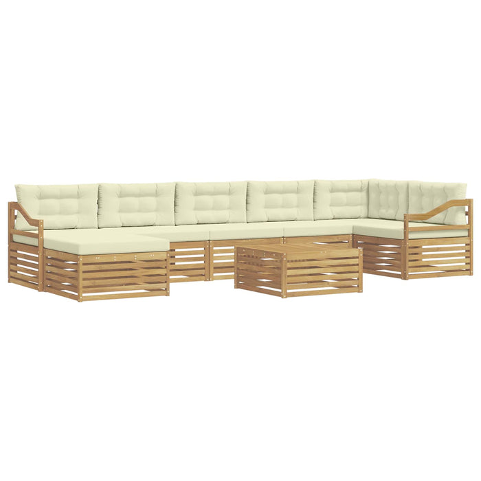 Set de canapele de exterior 8 pcs Alb și crem Poliester WALTI