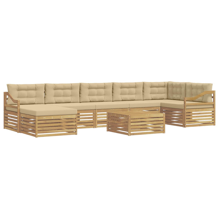 Set de canapele de exterior cu pernă 8 pcs Alb și Bej WALTI