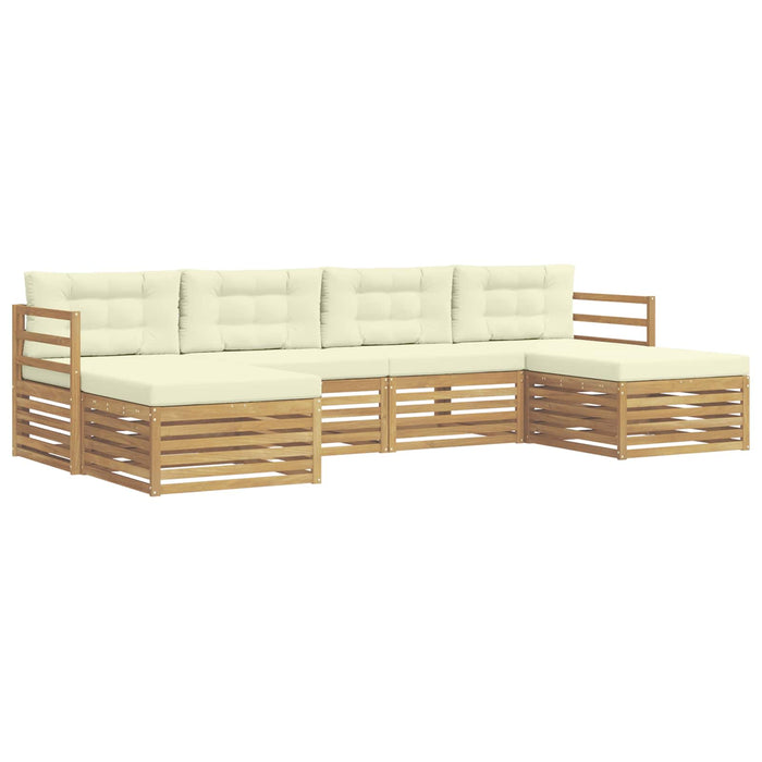 Set de canapele de exterior 6 pcs Alb și crem WALTI