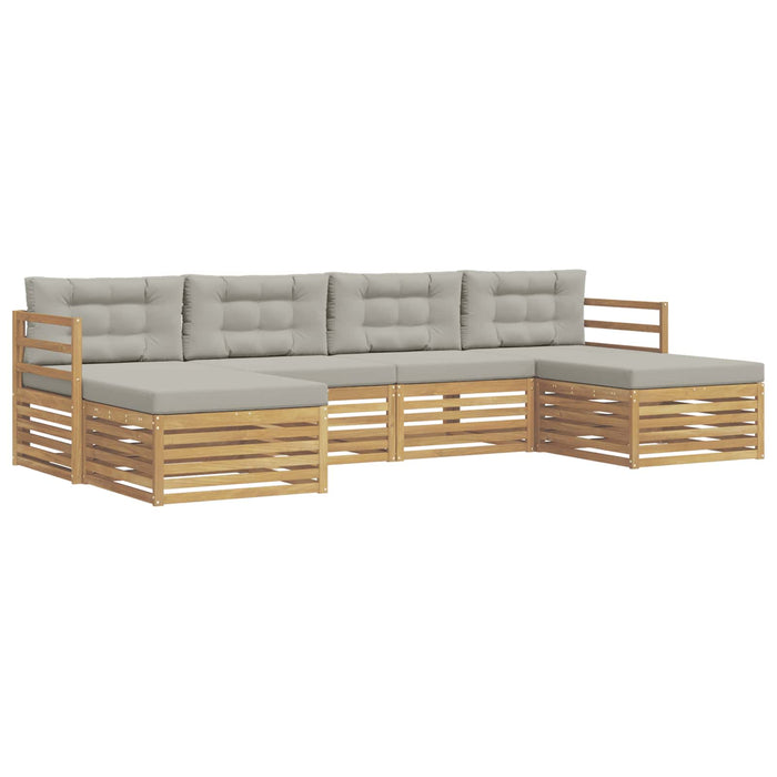 Set de canapele de exterior 6 pcs Alb și gri deschis WALTI