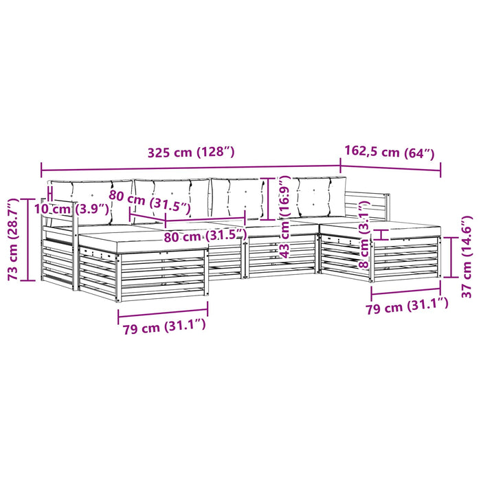 Set de canapele de exterior 6 pcs Alb și antracit WALTI