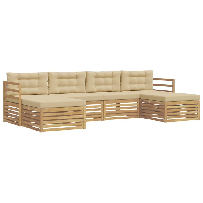 Set de canapele de exterior 6 pcs Alb și Bej WALTI