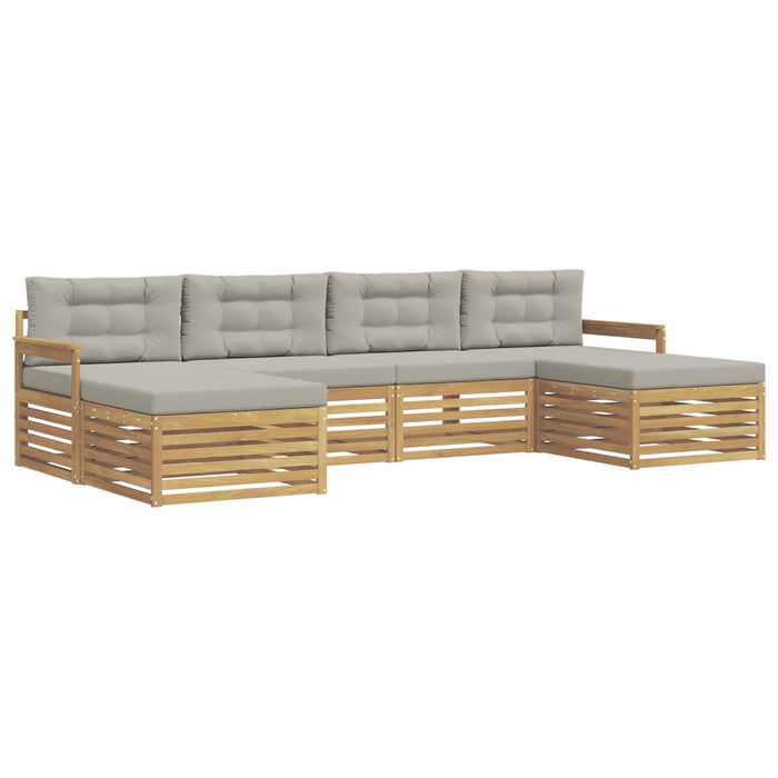Seturi de canapele cu pernă 6 pcs Alb și gri deschis WALTI