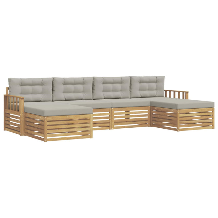 Seturi de canapele cu pernă 6 pcs Alb și gri deschis WALTI