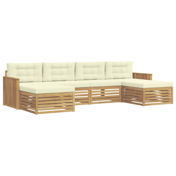 Set de canapele de exterior 6 pcs Alb și crem WALTI