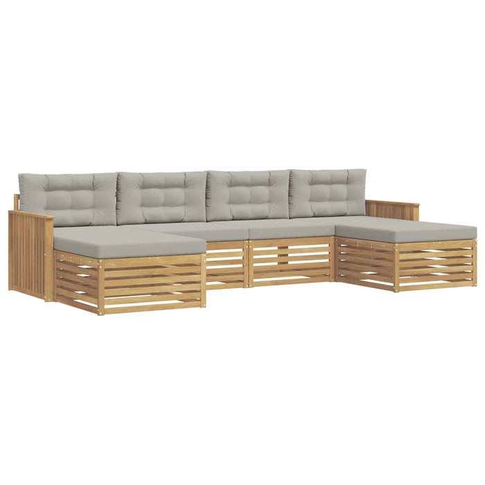 Set de canapele de exterior 6 pcs Alb și gri deschis WALTI
