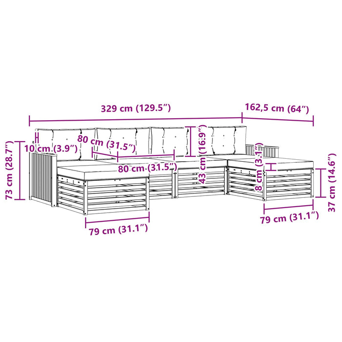 Set de canapele de exterior 6 pcs Alb și antracit WALTI