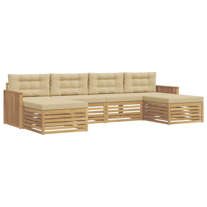 Set de canapele de exterior 6 pcs Alb și Bej - WALTI WALTI
