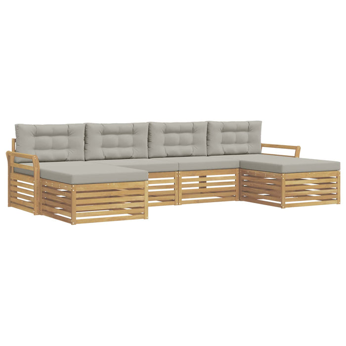 Set de canapele de exterior 6 pcs Alb și gri deschis WALTI
