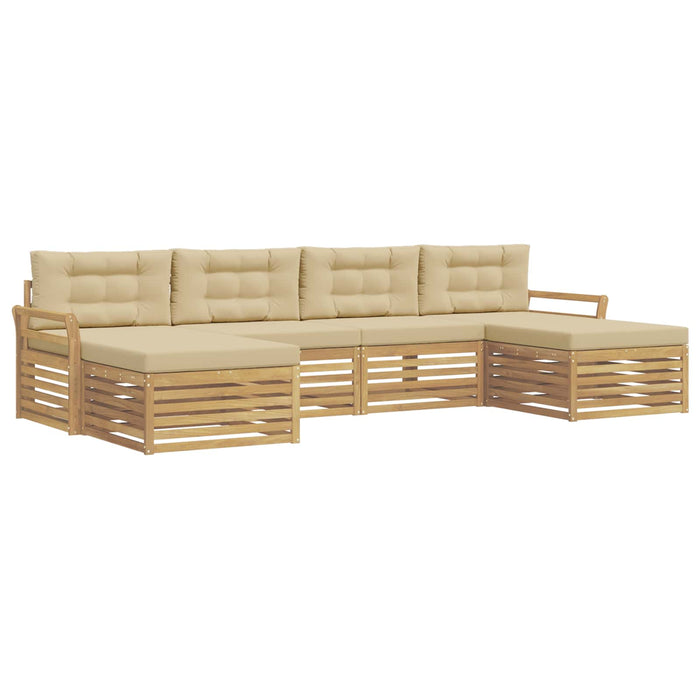 Set de canapele de exterior 6 pcs Alb și Bej WALTI