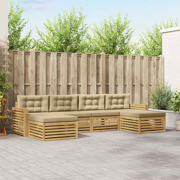 Set de canapele de exterior 6 pcs Alb și Bej - WALTI WALTI