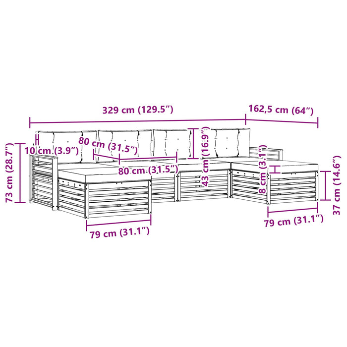 Seturi de canapele cu pernă 6 pcs Alb și gri deschis WALTI