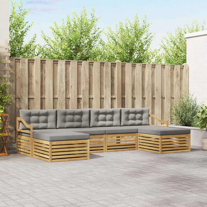 Set de canapele de exterior 6 pcs Alb și gri deschis WALTI
