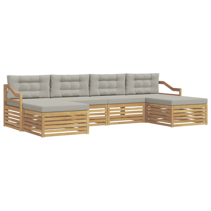 Set de canapele de exterior 6 pcs Alb și gri deschis WALTI