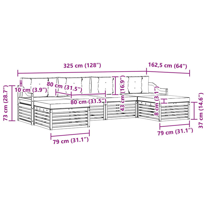 Set de canapele de exterior 6 pcs Alb și antracit WALTI