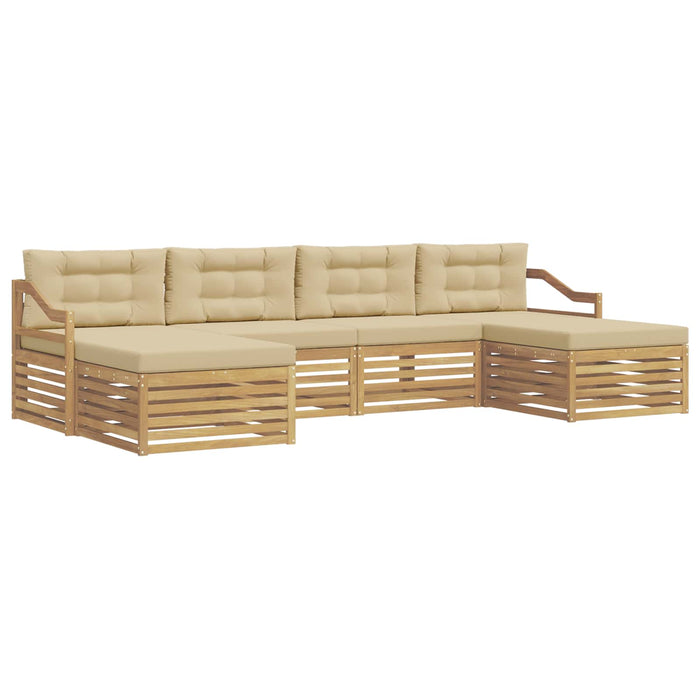 Set de canapele de exterior 6 pcs Alb și Bej WALTI