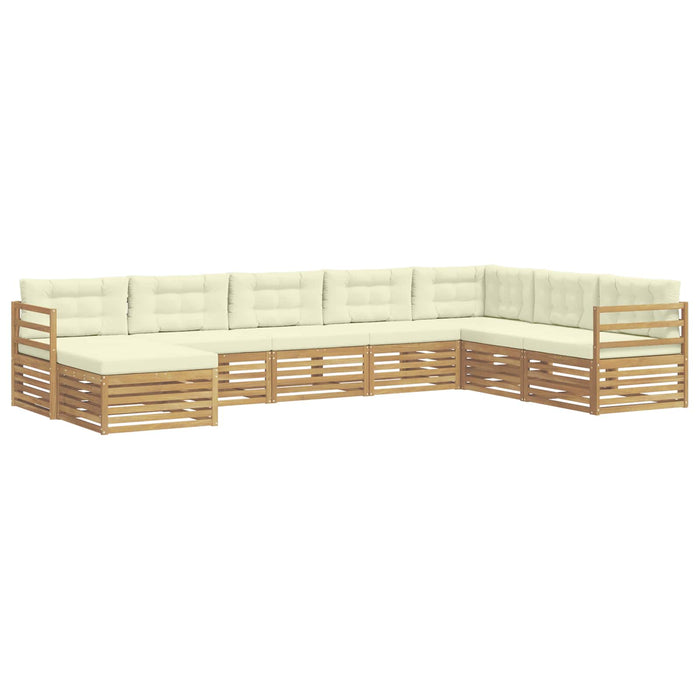 Set de canapele de exterior 8 pcs Alb și crem Poliester WALTI