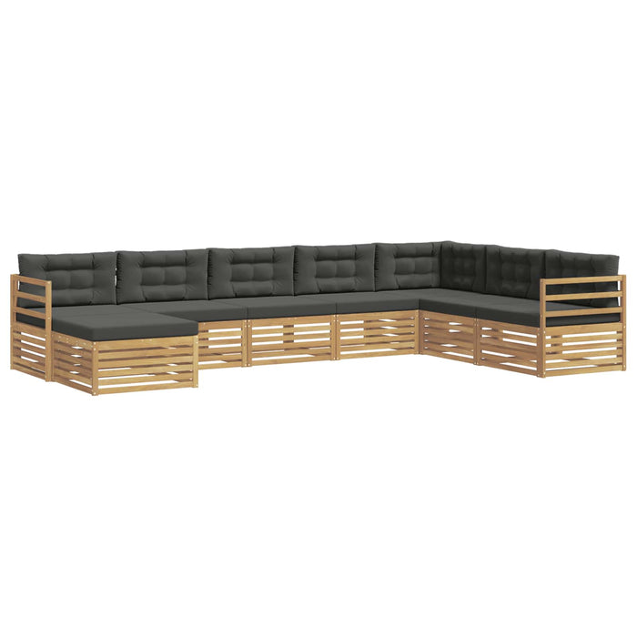 Set de canapele de exterior 8 pcs Alb și antracit Poliester WALTI