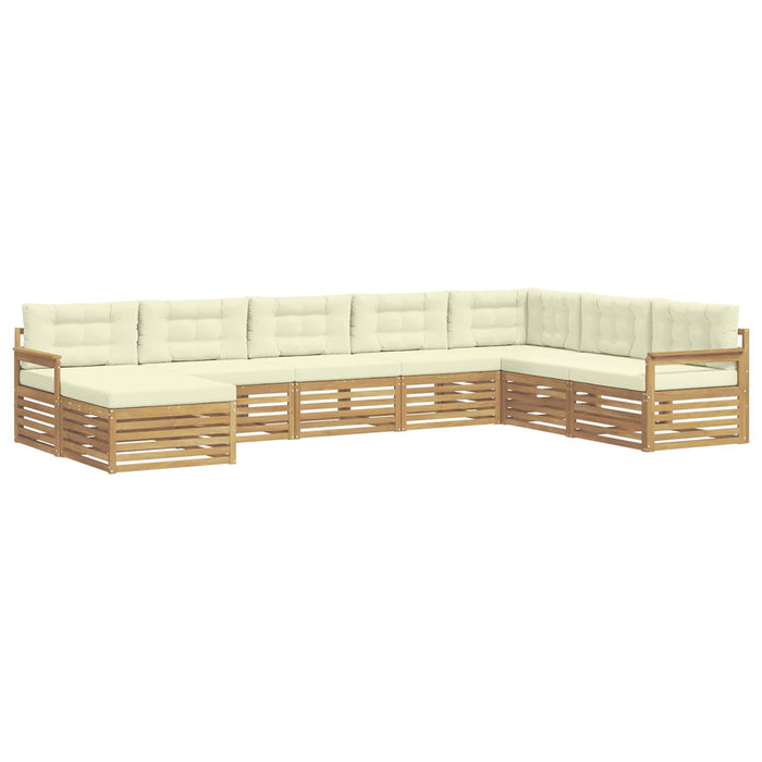 Set de canapele de exterior cu pernă 8 pcs Alb și crem WALTI