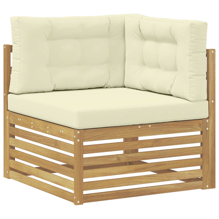 Set de canapele de exterior cu pernă 8 pcs Alb și crem WALTI