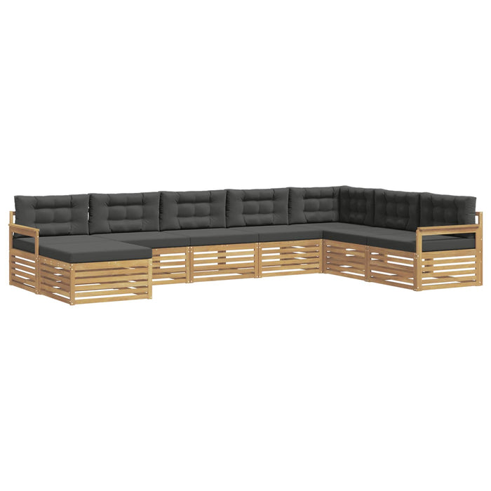 Set de canapele de exterior cu pernă 8 pcs Alb și antracit WALTI