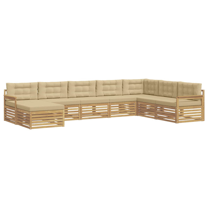 Set de canapele de exterior cu pernă 8 pcs Alb și Bej WALTI