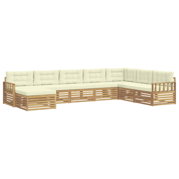 Set de canapele de exterior cu pernă 8 pcs Alb și crem WALTI