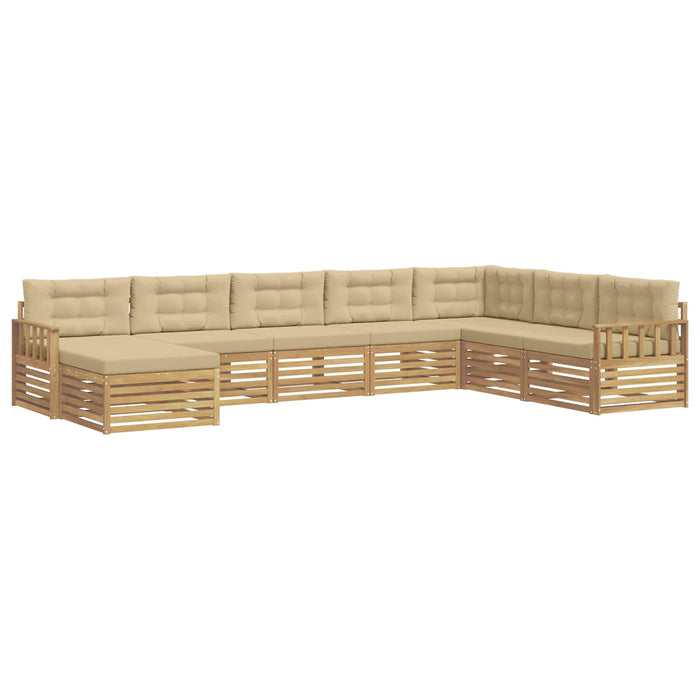 Set de canapele de exterior cu pernă 8 pcs Alb și Bej WALTI