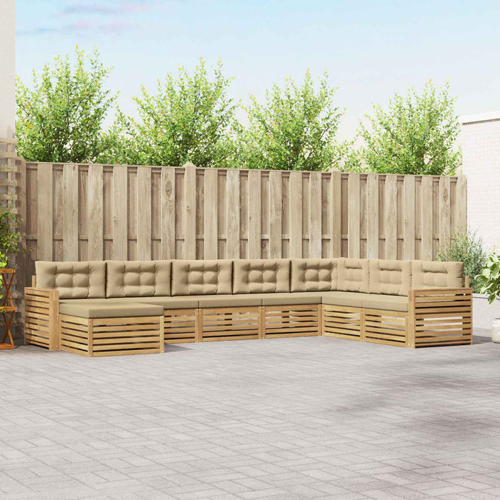 Set de canapele de exterior 8 pcs Alb și Bej - WALTI WALTI