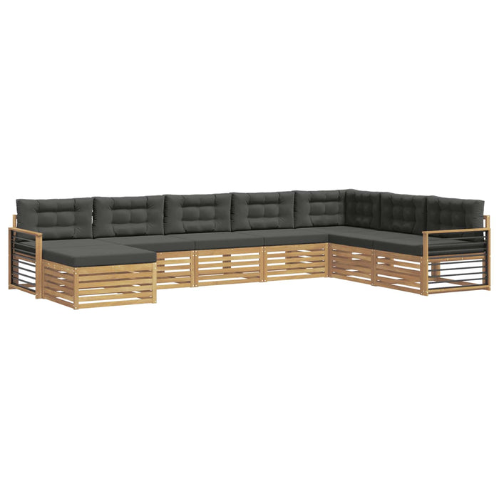 Set de canapele de exterior cu pernă 8 pcs Alb și antracit WALTI