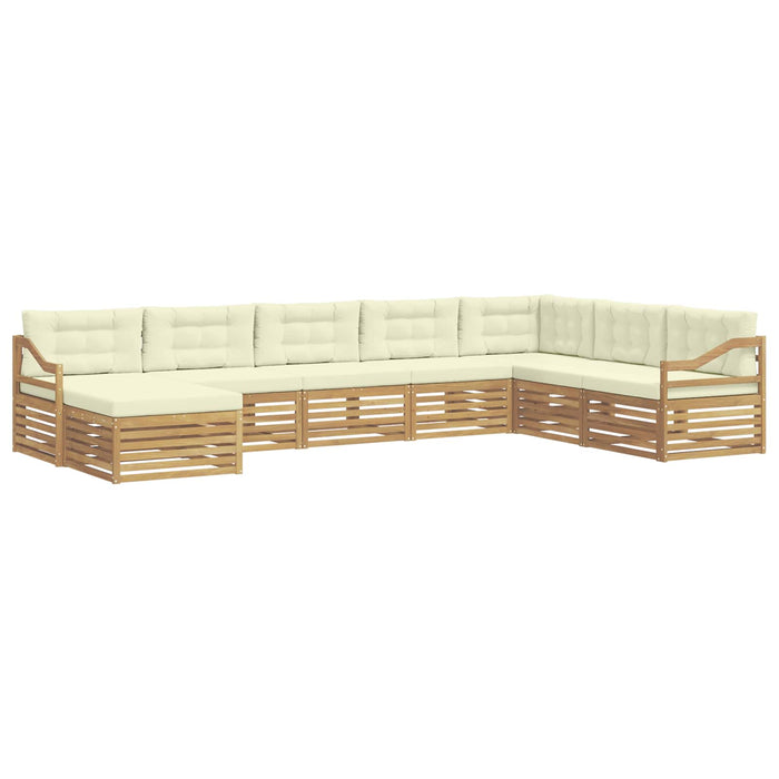 Set de canapele de exterior 8 pcs Alb și crem Poliester WALTI
