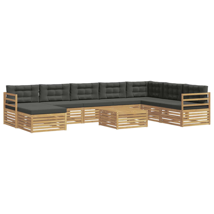 Set de canapele de exterior 9 pcs Alb și antracit Poliester WALTI