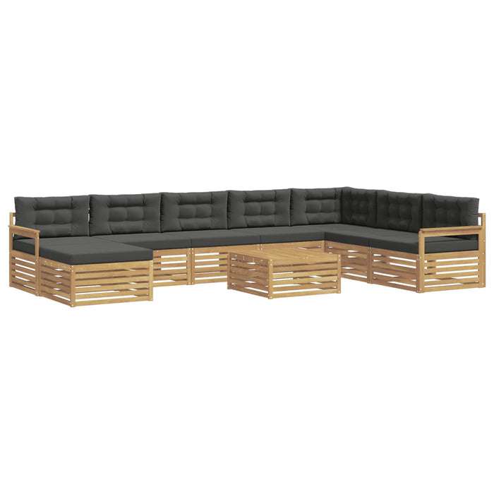 Set de canapele de exterior cu pernă 9 pcs Alb și antracit WALTI