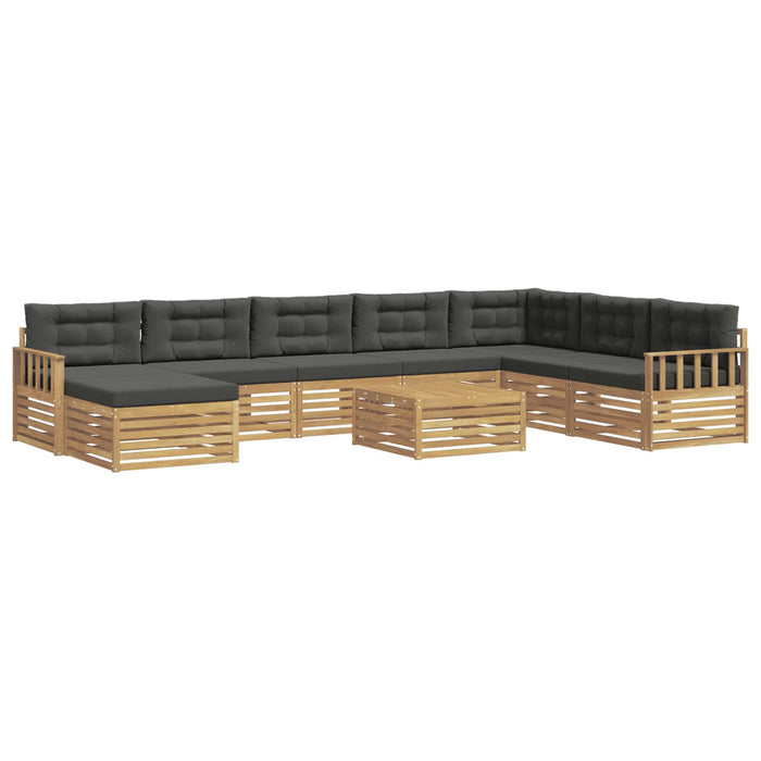 Set de canapele de exterior cu pernă 9 pcs Alb și antracit WALTI
