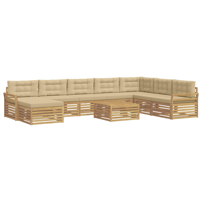 Set de canapele de exterior 9 pcs Alb și Bej - WALTI WALTI
