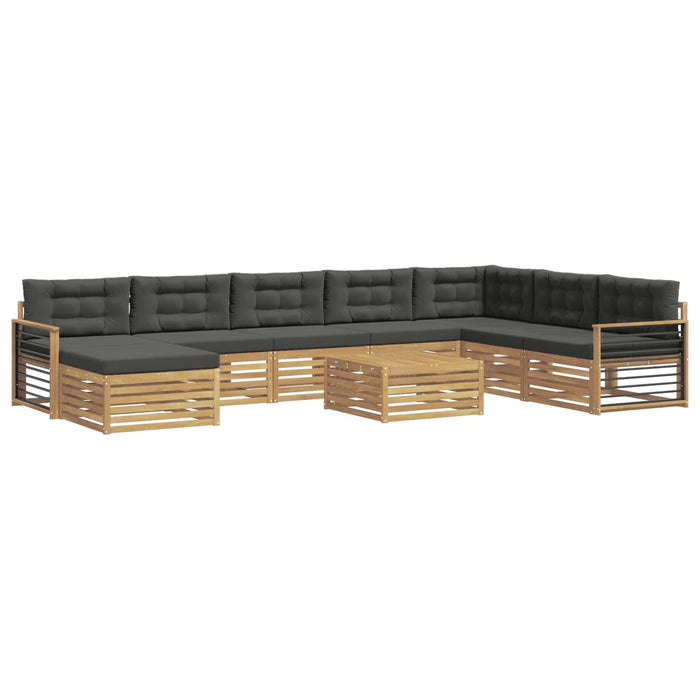 Set de canapele de exterior cu pernă 9 pcs Alb și antracit WALTI