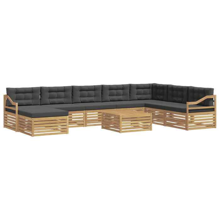 Set de canapele de exterior 9 pcs Alb și antracit Poliester WALTI