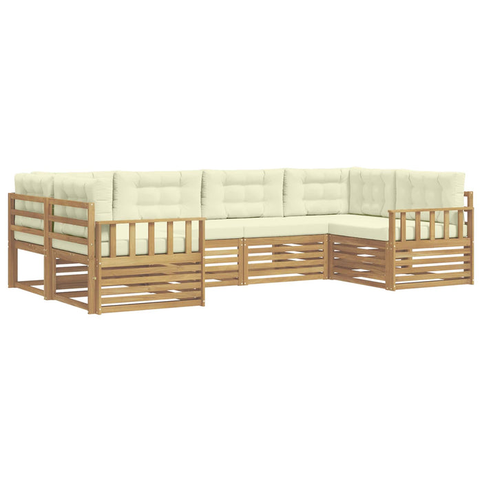 Set de canapele de exterior cu pernă 6 pcs Alb și crem WALTI