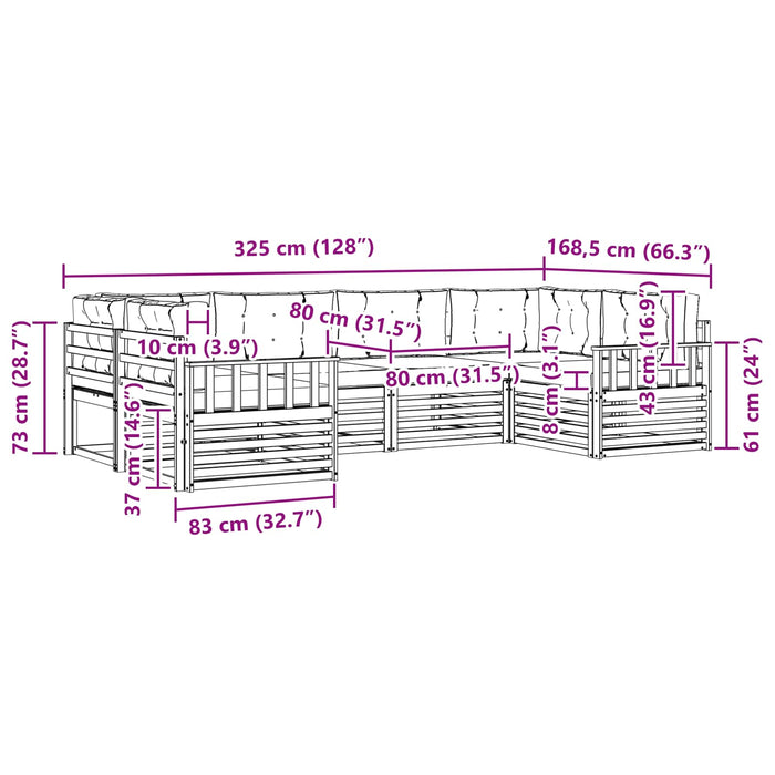 Set de canapele de exterior cu pernă 6 pcs Alb și antracit WALTI