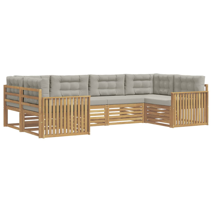 Set de canapele de exterior 6 pcs Alb și gri deschis WALTI