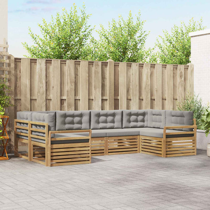 Set de canapele de exterior 6 pcs Alb și gri deschis WALTI