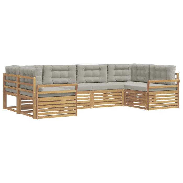 Set de canapele de exterior 6 pcs Alb și gri deschis WALTI
