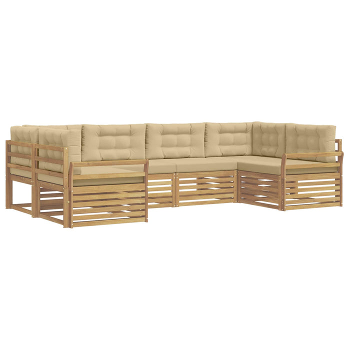 Set de canapele de exterior 6 pcs Alb și Bej - WALTI WALTI